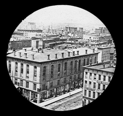 Northwest view from the courthouse before the Chicago Fire of 1871 by American Photographer